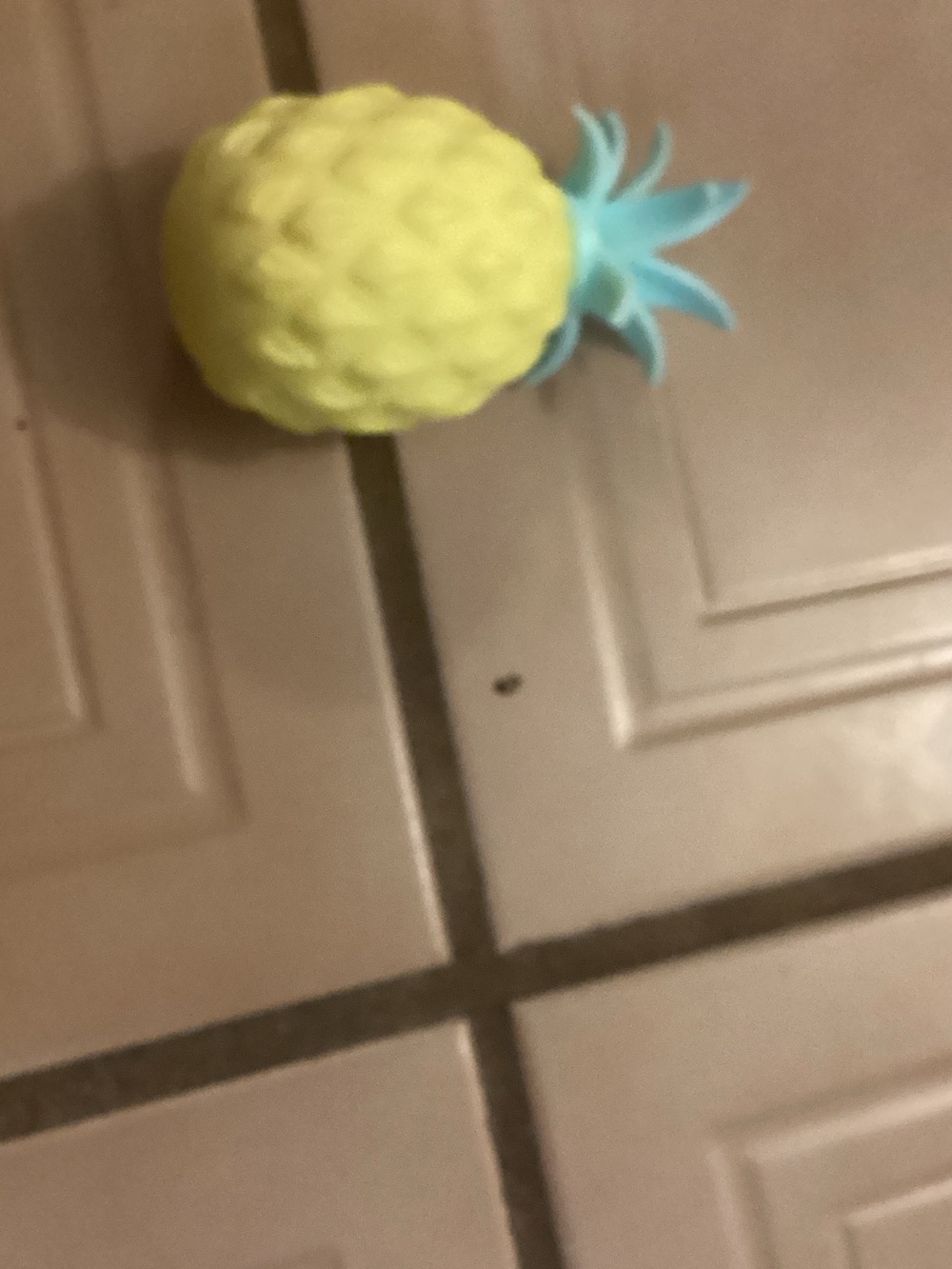 Squeeze Pineapple Toy - Yellow with Light Blue Top